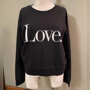 J Crew University terry "Love" sweatshirt - black - medium - NWOT